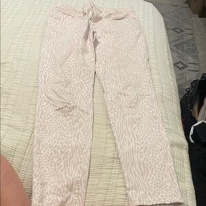 Express Light Pink Animal Print Cropped Pants